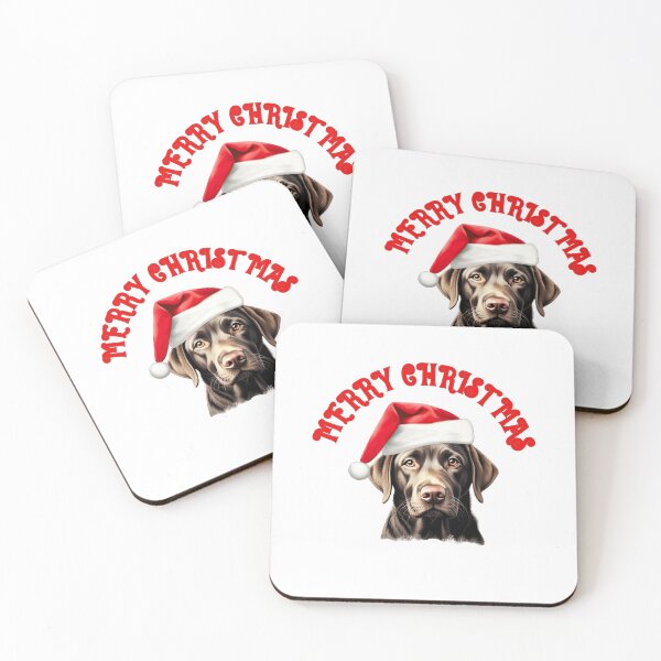 Item preview, Christmas Chocolate Labrador Lab With Santa Hat  designed and sold by Culveays.