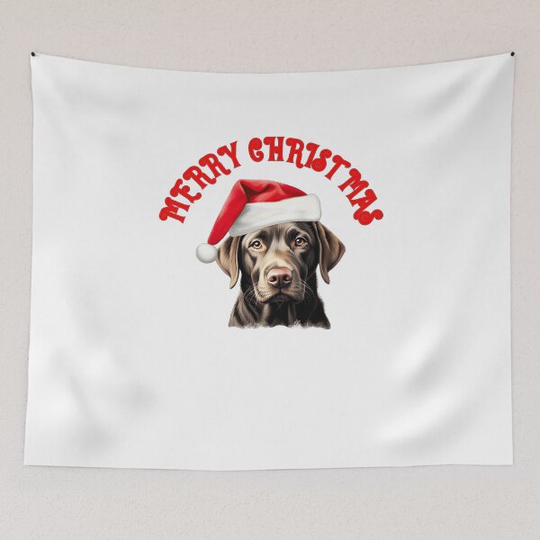 Item preview, Christmas Chocolate Labrador Lab With Santa Hat  designed and sold by Culveays.
