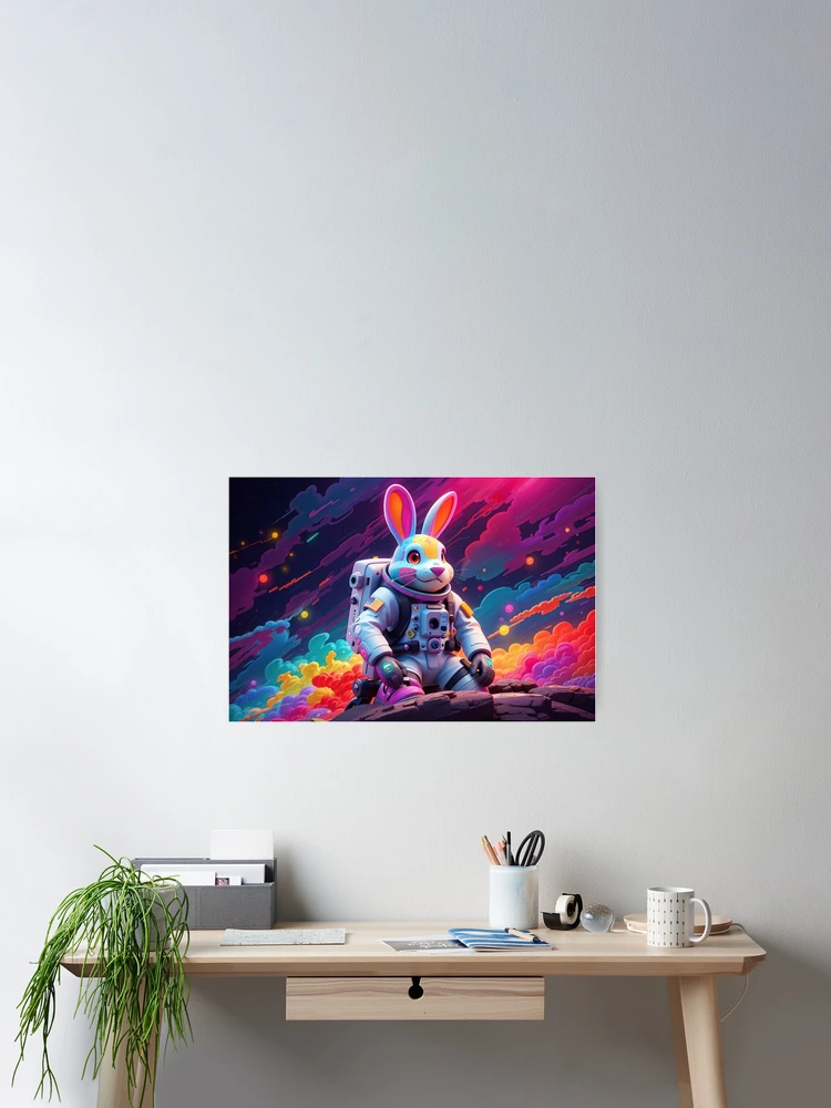 Thumbnail 2 of 3, Poster, Astronaut Rabbit designed and sold by Decyo.