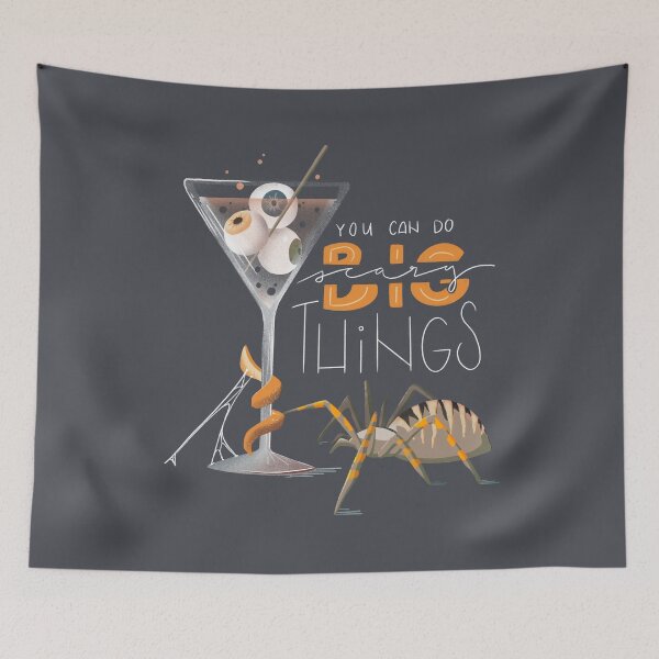 Item preview, You can do big scary things spider eyes Halloween Art designed and sold by Caroline Rausch.