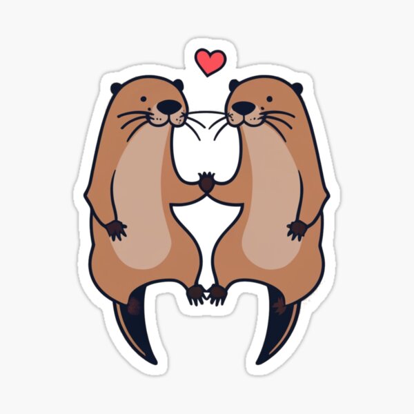 Artikel-Vorschau von Otter halten sich an den Händen, designt und verkauft von PawelNature.