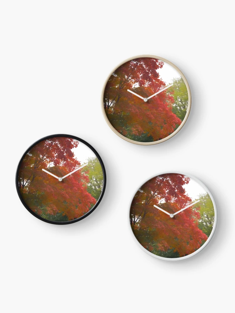 Thumbnail 3 of 4, Clock, Maple Tree In October designed and sold by bloomingvine.