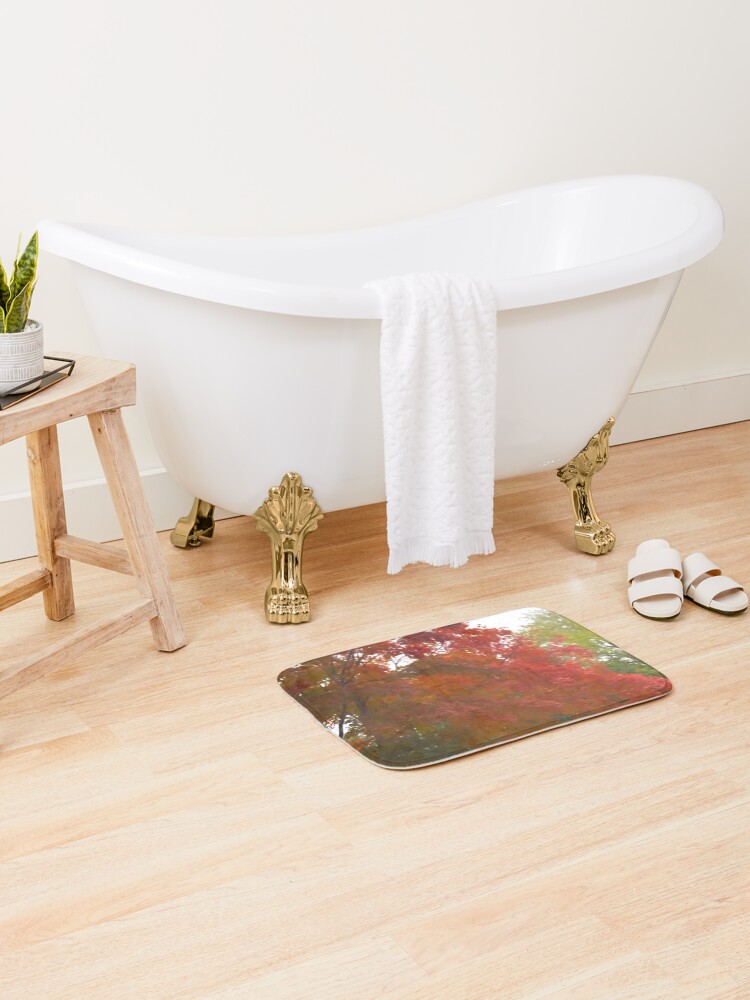 Thumbnail 2 of 6, Bath Mat, Maple Tree In October designed and sold by bloomingvine.