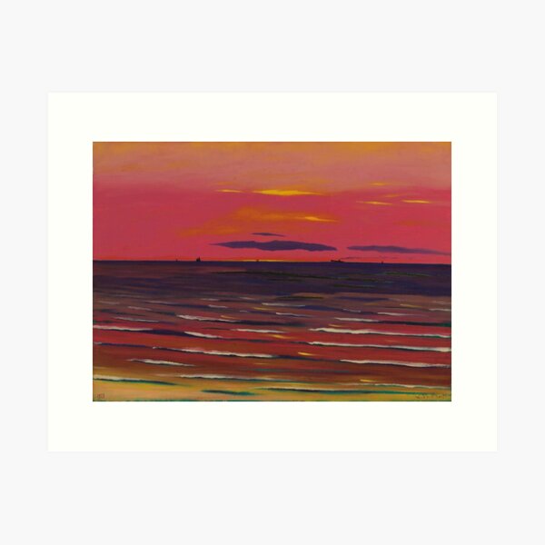 Item preview, Night Seascape - (Marine Soir) nautical maritime ocean pink sunset seascape painting by Leon Spilliaert designed and sold by Jéanpaul  Ferro.