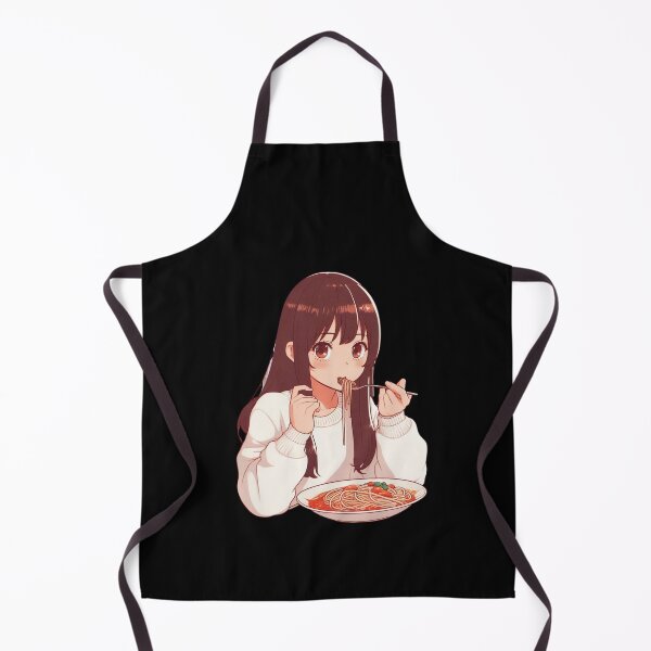 Artikelvorschau, Mädchen isst Spaghetti Digitale Kunst Retro Anime ohne Hintergrund #2 entworfen und verkauft von AIrtisticPrints.