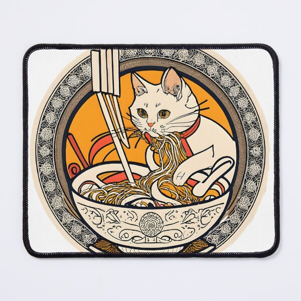 Item preview, Cat enjoying ramen designed and sold by shaiyakeisky.
