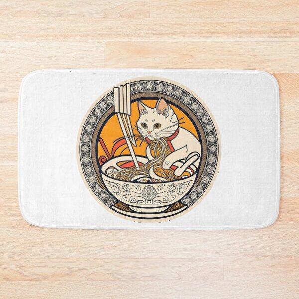 Item preview, Cat enjoying ramen  designed and sold by shaiyakeisky.