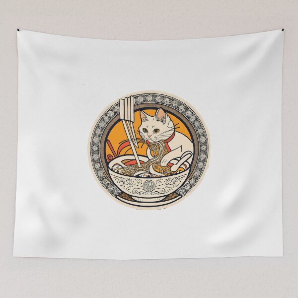 Item preview, Cat enjoying ramen  designed and sold by shaiyakeisky.