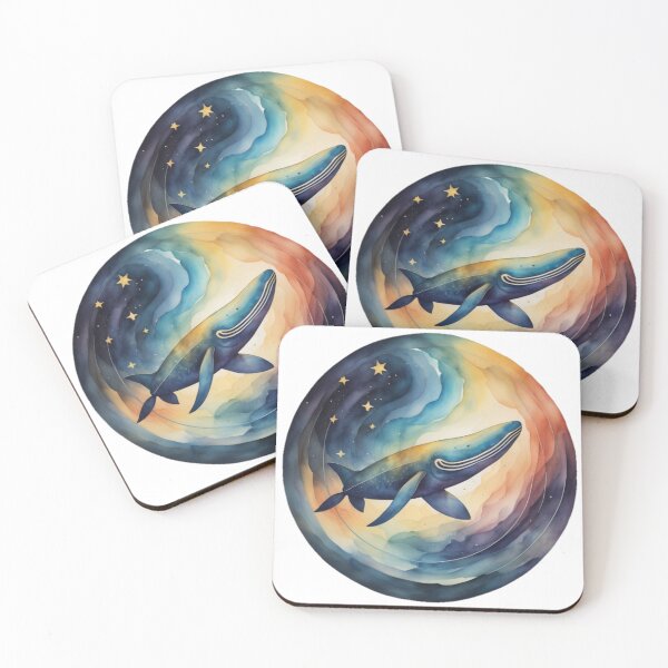 Item preview, Galactic whale in watercolor #1 designed and sold by Qlutique.