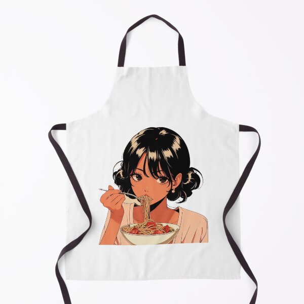 Artikelvorschau, Mädchen isst Spaghetti Digitale Kunst Italienischer Retro-Anime ohne Hintergrund #3 entworfen und verkauft von AIrtisticPrints.