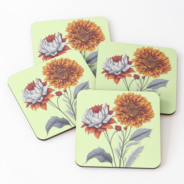 Item preview, Orange and grey wild flowers  designed and sold by Rislam.