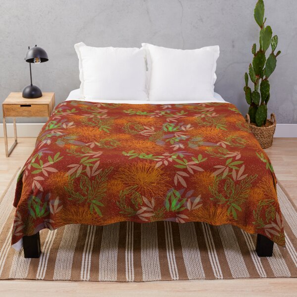 Item preview, Botanical Bliss Big Flowers on Rust Orange designed and sold by ara-designs.