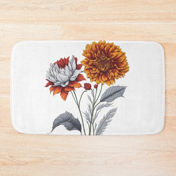 Item preview, Orange and grey wild flowers  designed and sold by Rislam.