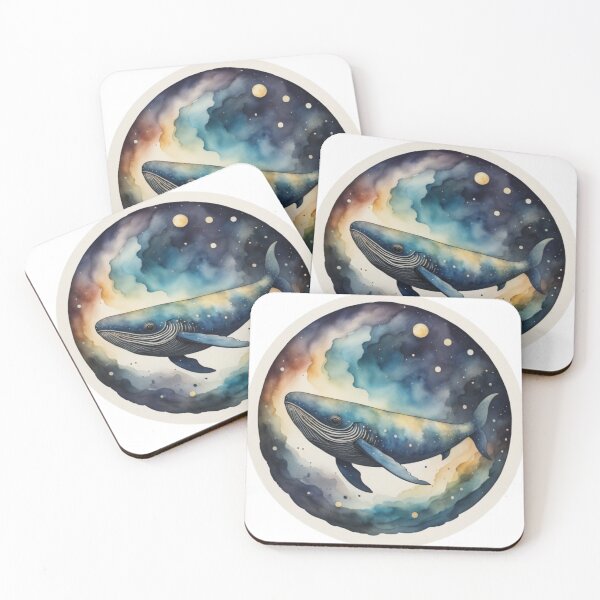 Item preview, Galactic whale in watercolor #6 designed and sold by Qlutique.
