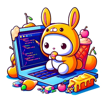 Artwork thumbnail, Cute Rabbit And Computer by risingdigitall