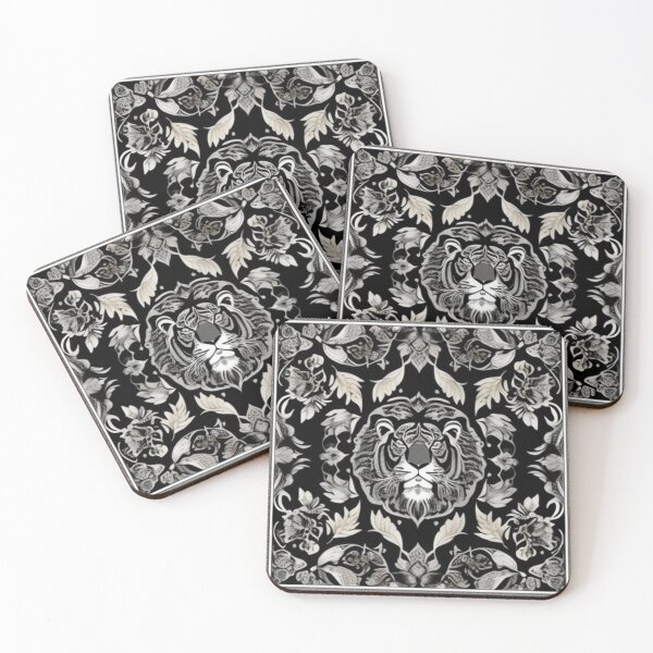 Item preview, Silver and black Persian tiger design  designed and sold by Roxburylane.