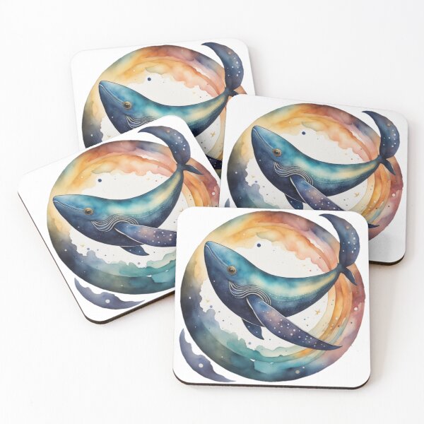 Item preview, Galactic whale in watercolor #8 designed and sold by Qlutique.