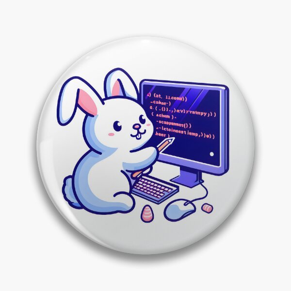 Item preview, Cute Rabbit Writes code with pen designed and sold by risingdigitall.