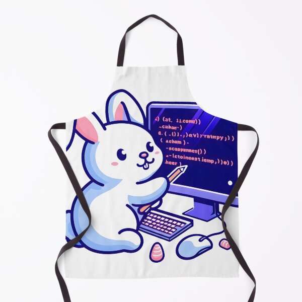 Item preview, Cute Rabbit Writes code with pen designed and sold by risingdigitall.
