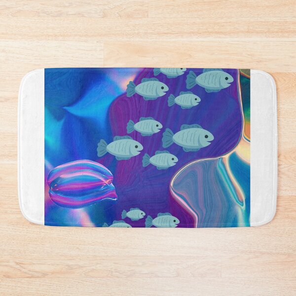 Item preview, Blue Fish in the ocean pattern designed and sold by TheRightHonMP.