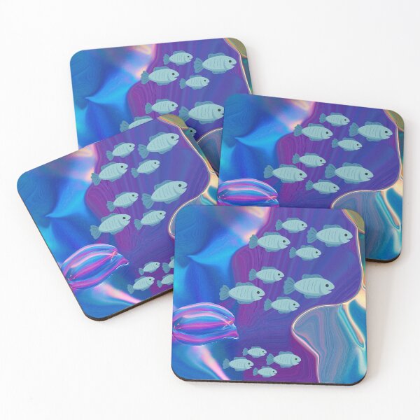 Item preview, Blue Fish in the ocean pattern designed and sold by TheRightHonMP.