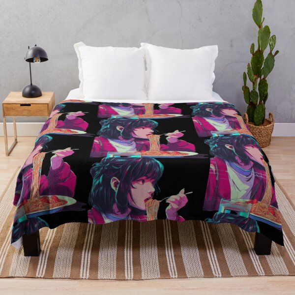 Item preview, Girl Eating Spaghetti Digital Art Retrowave no background #1 designed and sold by AIrtisticPrints.