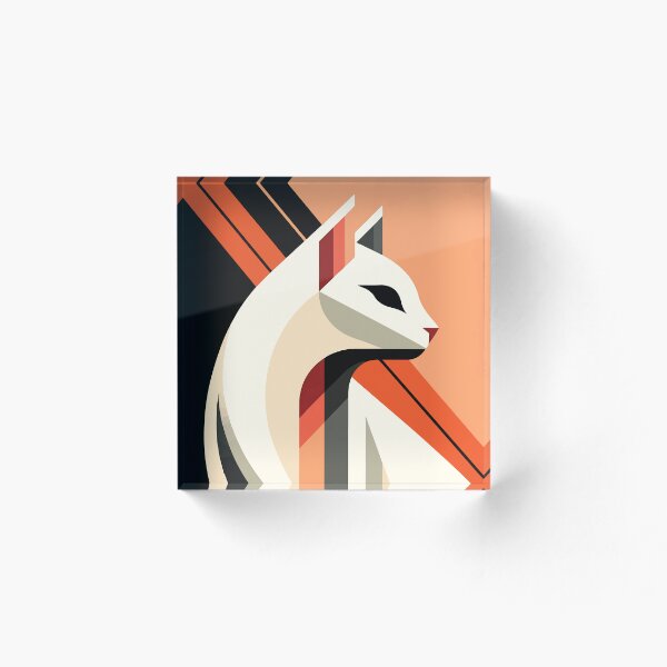 Artikelvorschau, Art-Deco-Katzenporträt: Vintage-Glamour trifft auf katzenartige Eleganz entworfen und verkauft von bsilvia.