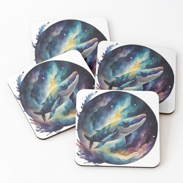 Item preview, Galactic whale in watercolor #10 designed and sold by Qlutique.