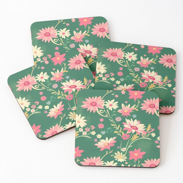 Item preview, X Seamless pattern of pink daisies. Vintage concept. Cute pattern in flowers. black pastel background colorful flower background Elegant template for printing on fabric. designed and sold by Whisky1111.