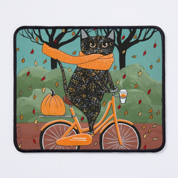 Item preview, Tortie Autumn Bicycle Ride Cat designed and sold by KilkennyCat Art.