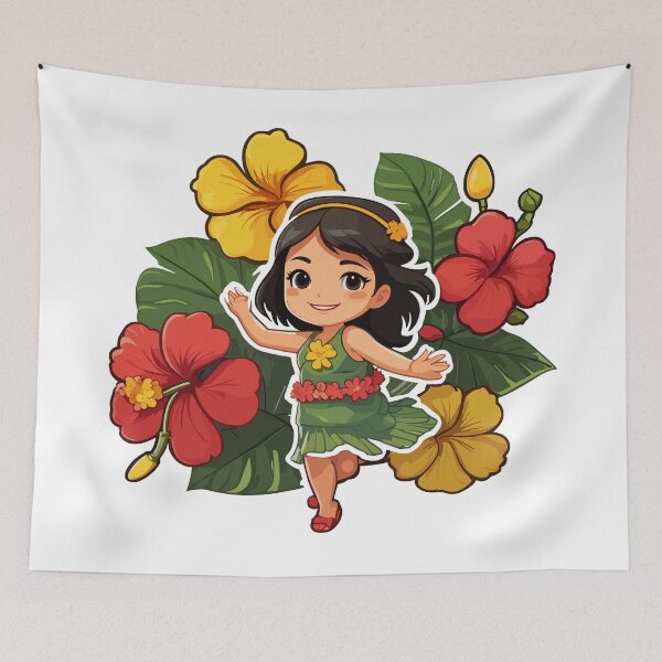 Item preview, Cute Hula Girl in Reggae Colors designed and sold by reggaeartgifts.