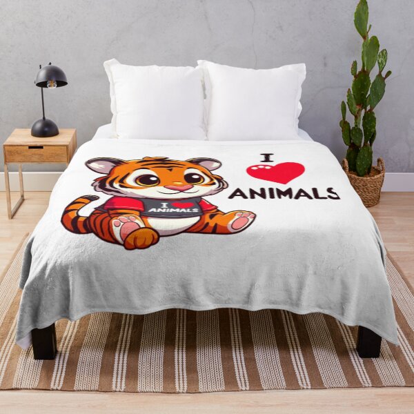 Item preview, Tender tiger with an I love animals t-shirt, ideal for a gift 4 designed and sold by Tandilia Store.