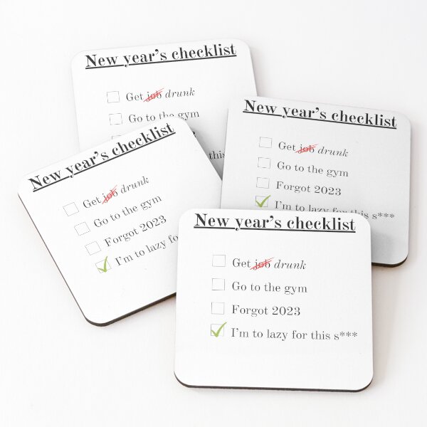 Item preview, New Year's checklist New Year's Resolution shirt designed and sold by qShirts4U.