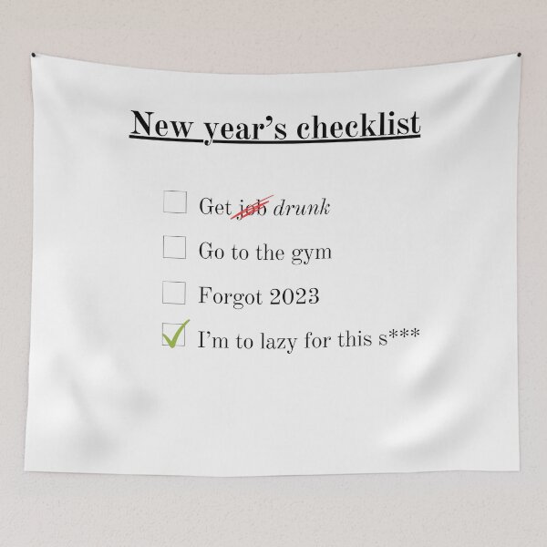 Item preview, New Year's checklist New Year's Resolution shirt designed and sold by qShirts4U.