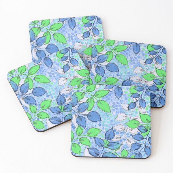 Item preview, Summer Leaves - Blue And Green designed and sold by BlueZenStudio.