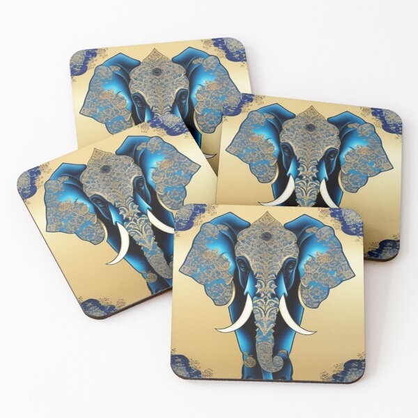 Item preview, Persian blue elephant  designed and sold by Roxburylane.