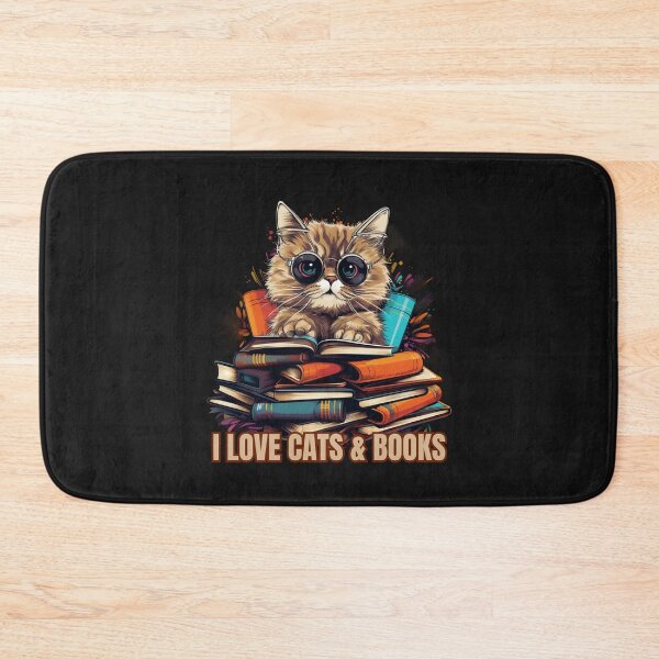 Item preview, I love cats and books, cats books art design designed and sold by OnionsFamily.