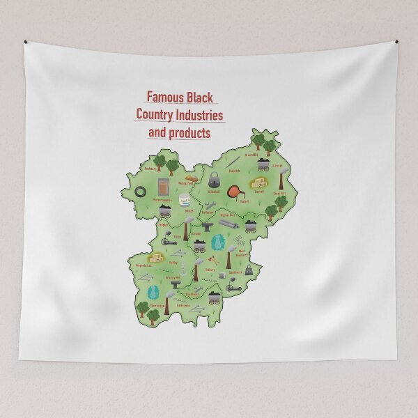 Item preview, Map of Famous Black Country Industries and Products (with title) designed and sold by MadeByGeeClowes.