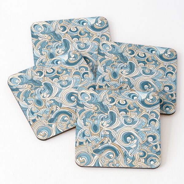 Item preview, Complicated Pattern - Blue and Gold designed and sold by Ol' Willer.
