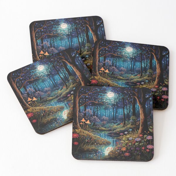 Item preview, Stained Glass Moon Over Forest Glen designed and sold by Matt's Artificial Nature.