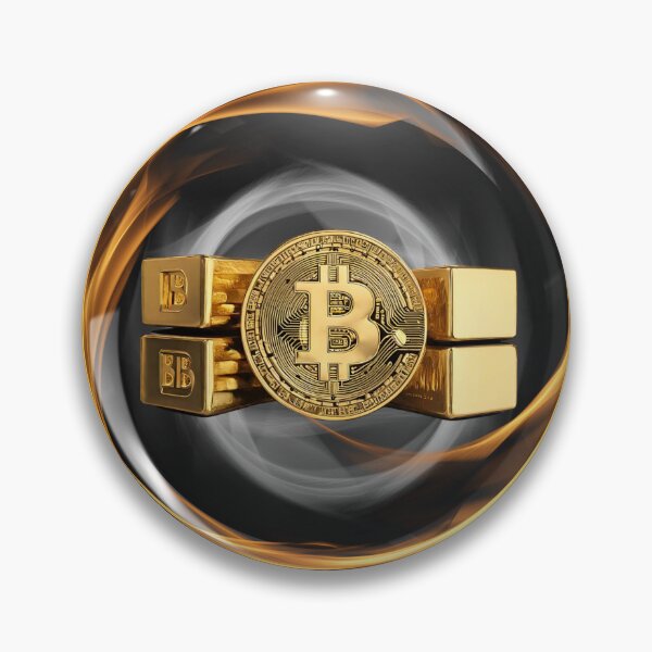 Item preview, White digital gold Bitcoin designed and sold by WhatYouNeedNow.