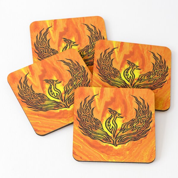 Item preview, Phoenix Flame - Acrylic Pour designed and sold by HandmadeHill.