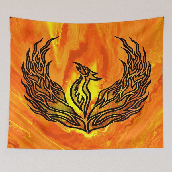 Item preview, Phoenix Flame - Acrylic Pour designed and sold by HandmadeHill.