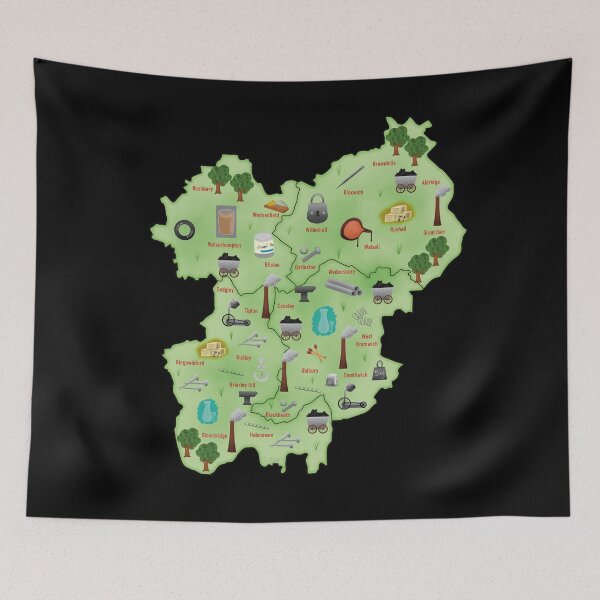 Item preview, Map of Famous Black Country Industries and Products (without title) designed and sold by MadeByGeeClowes.