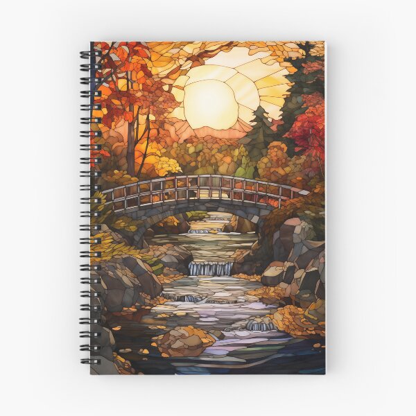 Item preview, Stained Glass Sunset Over Stone Bridge designed and sold by Matt's Artificial Nature.