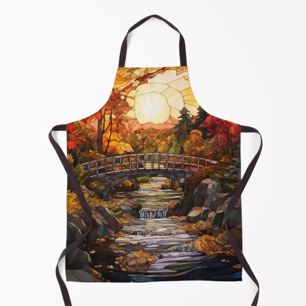 Item preview, Stained Glass Sunset Over Stone Bridge designed and sold by Matt's Artificial Nature.