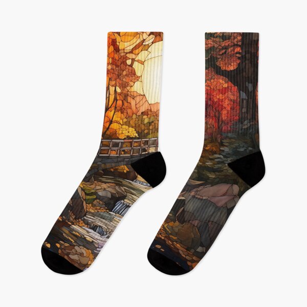 Item preview, Stained Glass Sunset Over Stone Bridge designed and sold by Matt's Artificial Nature.
