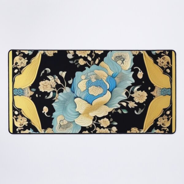 Item preview, Gold and blue Persian floral designed and sold by Roxburylane.