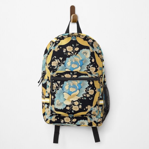 Item preview, Gold and blue Persian floral designed and sold by Roxburylane.