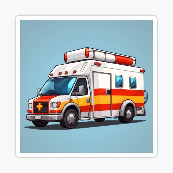 Item preview, Copy of Cartoon Style Ambulance Painting Drawing Logo Sticker, wall arts, Art Prints and More designed and sold by Kevin Lou.